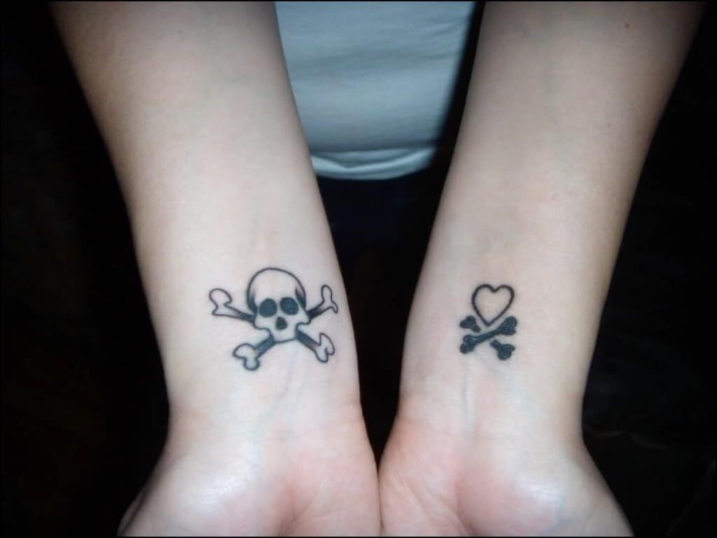 Pirate Skull Tattoo Small in the Wrist Women