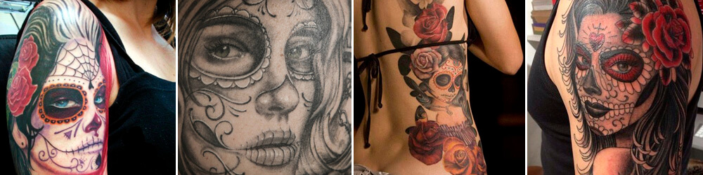 Tatuajes Catrinas Brazo, Espalda, Pierna, Mujer