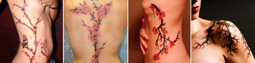 Tatuajes Cerezo Japonés Sakura Expalda, Cuerpo Entero, Hombro, Mujer
