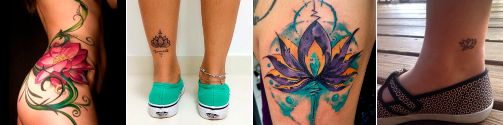 Tattoos Lotus Flower Body , Large, Small, leg, ankle , Female